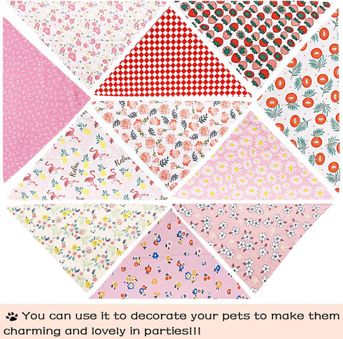50pcs PET SHOW Cotton Small Dog Bandanas Bulk Girl Female Cat Puppies Bibs Washable Triangle Head Scarfs Wholesale