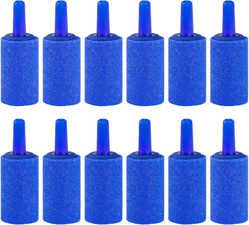 Pawfly 12 Pack Aquarium Air Stone, 1 Inch Cylinder Bubble Diffuser for Nano Air Pumps, Small Buckets & Fish Tanks