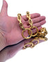 12MM Dog Collar Byzantine Chain Metal Stainless Steel Heavy Duty Slip Collars (14"-30") (24, Gold)