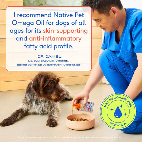 3 3 6 9 16oz Native Pet Omega Fish Oil for Dogs & Cats Wild Alaskan Salmon Oil for Dogs Skin and Coat, Supports Joints
