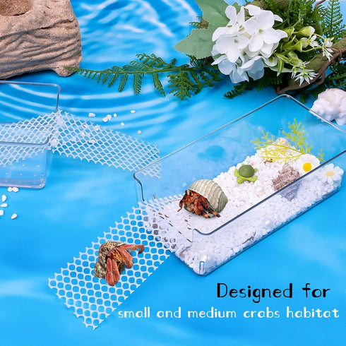 2 Pack Large Hermit Crab Water Tank, Pool with Climbing Ramps for Medium or Large Hermit Crab Habitat