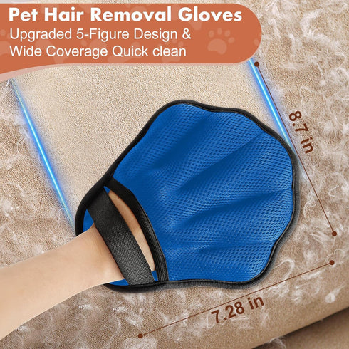 Palirs Pet Hair Removal Glove, Electrostatic Pet Hair Remover Glove for Cats & Dogs, Hair Remover Tools for Couch