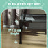 PawHut 24" Elevated Dog Bed with Removable Canopy, Outdoor Cot with UV Protection Shade for Camping, Gray
