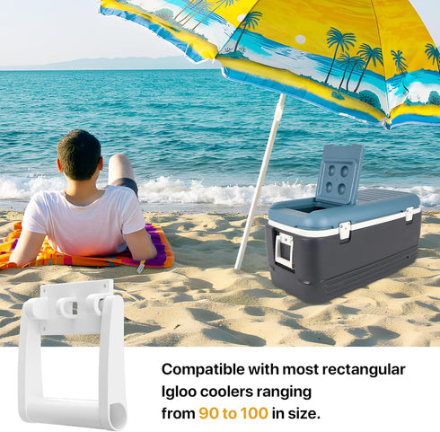 LBB-Parts White Plastic Igloo Cooler Replacement Handles, Igloo 90-100 Quart Cooler Handle Replacement Kit