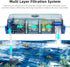 Multi Layer Fish Tank Filter with Waterfall Oxygenation for 20-30 Gallon Tanks, Flexible Mounting, Dust & Splash