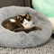 Anti Anxiety Round Fluffy Plush Faux Fur Dog Bed, Washable Bed for Small Medium Large Pets, Relieves Joints, 24", Light