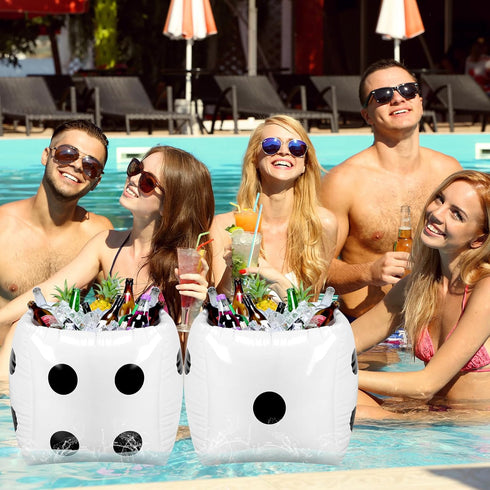 18 Inch Pickmesh Inflatable Dice Cooler Casino Party Decor Giant Inflatable Dice Field Cooler Ice Serving Buffet Salad