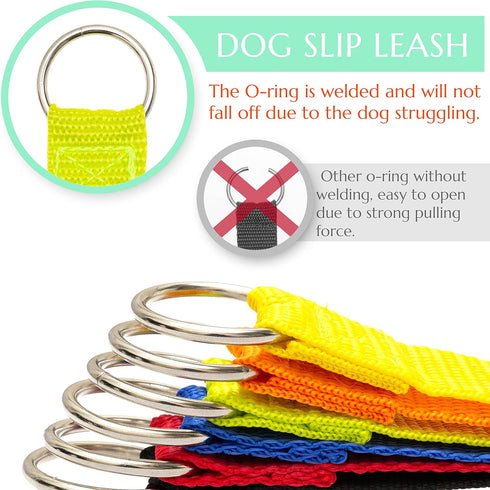 COVGOPI Slip Lead Dog Leash, 6 pcs Short Pet Leashes for Dogs Cats, 6 FT Strong Pulling Leash