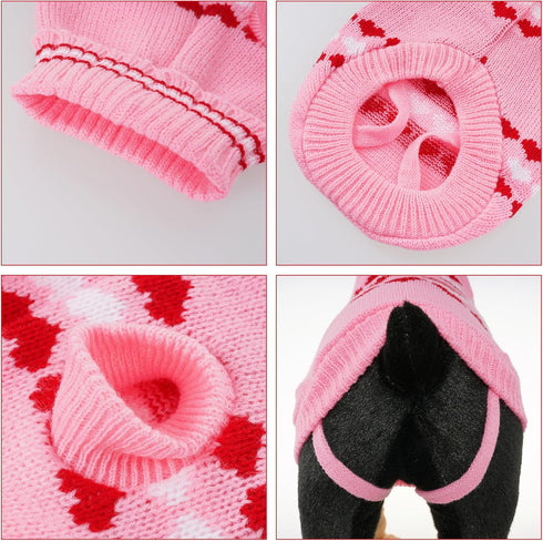 Dog Sweater Turtleneck Winter Coat Apparel - Warm Knitted Holiday Clothes for Cat and Puppy (Medium)