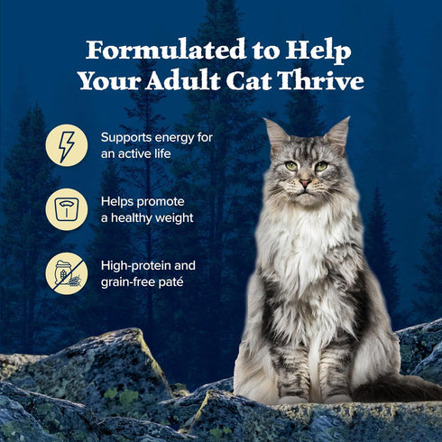 Blue Buffalo Wilderness High-Protein, Grain-Free Natural Wet Food for Adult Cats, Chicken Paté, 24-Pack, 3 oz Cans