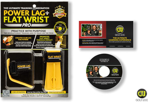 Golf Swing Training Aids - Lag Trainer and Flat Wrist Trainer for Chipping, Slice, Full Swing