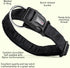 Dogline Comfort Microfiber Soft Padded Dog Collar, Large, 1-Inch Wide, Black, 15 to 25-Inch