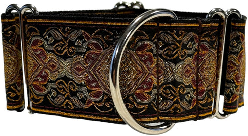 Martingale Dog Collar and Leash Set 2" Wide for Greyhound Saluki Whippet and Similar Breeds (L 14-18)
