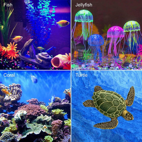 iKefe 11" Color Changing LED Fish Tank Light with Remote, Submersible Aquarium LED Fixture for Freshwater/Saltwater