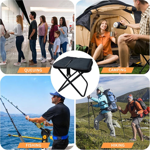 Backpack Stool,220LB Foldable Stool,Heavy Duty Pocket Chair for Adults,Comfortable Ultralight Collapsible Camping Stool