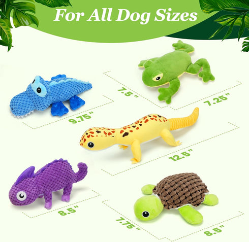 5 Pack, Prime Pets Dog Toys, Plush Crinkle Squeaky Dog Toys, Assortment Value Bundle Animal Pet Toy for Small Medium