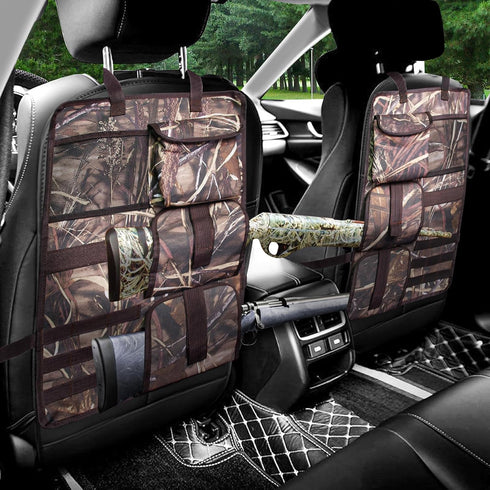 2 Pack Tactical Gun Racks for Truck, Camo Seat Back Holder with Molle Panel, Automotive Racks for Hunting Gear