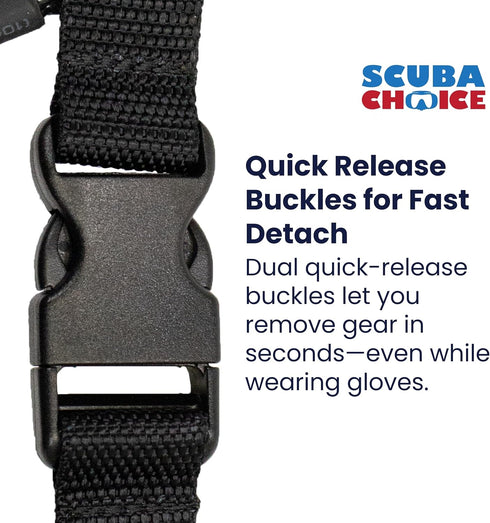 Scuba Choice Diving Black Snappy Coil Camera Lanyard Clip - 1.3m Coil with QB Buckles