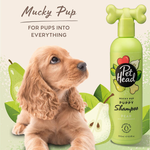 Mucky Pup Puppy Shampoo, 16 fl. oz., Pear Scent, Natural and Vegan Ingredients for Puppies