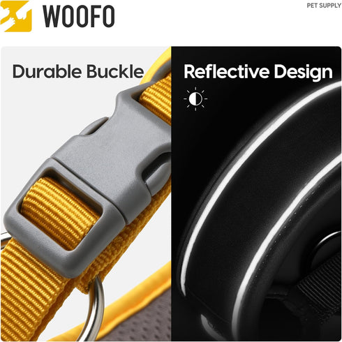 Premium Dog Collar, Super Adjustable for All Breeds, Quick Release Buckle, Extra Soft Padding & Reflective Trim (Large,
