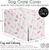 48in. Sweet Jojo Designs Large Dog Crate Cover (Bones and Paw Prints) for Girls Pet Cage, Kennel Covers (Modern