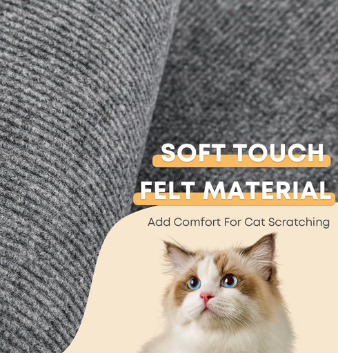 Trimmable Cat Scratching Mat, 78.7"x15.8" Self-Adhesive Cat Scratching Post Pad for Couch and Furniture