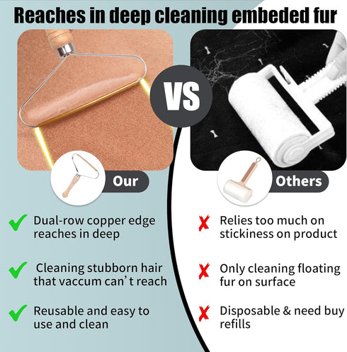 Pet Hair Remover for Couch, 2 Pack Dog Cat Hair Removal Tools for Furniture, Carpet Rakes Scraper for Rugs
