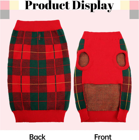 QBLEEV Dog Christmas Sweater for Small Dogs, Warm Knitwear Pullover Holiday Sweaters for Girls Boys XS