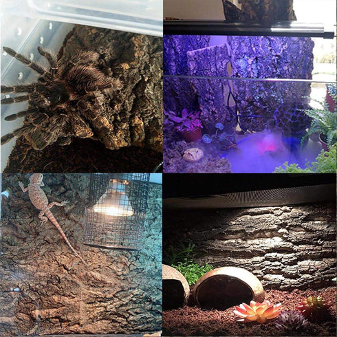 Cork Terrarium Background 15.7x11.8in Natural Cork Large Bark Backdrop for Reptile Habitat Decor (2 PCS)
