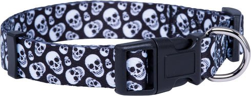 Native Pup Skull Dog Collar for Halloween – Large, Skulls