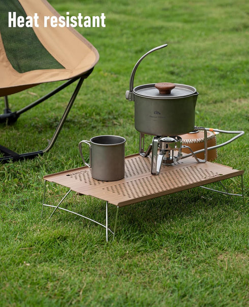 Backpacking iClimb Mini Solo Folding Table Ultralight Compact for Camping Hiking Beach Picnic (Nature - S)