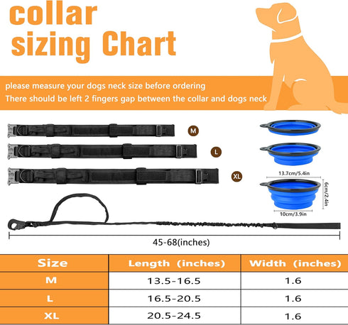 Tactical Dog Collar, Adjustable Nylon Collar with Control Handle, Heavy Metal Buckle for Medium & Large Dogs