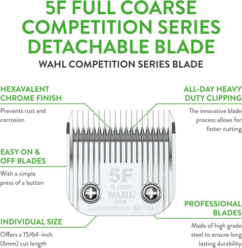 Wahl Professional Animal Competition Series Detachable Blade 5F Full Coarse, 15/64-Inch Cut Length (2372-100)