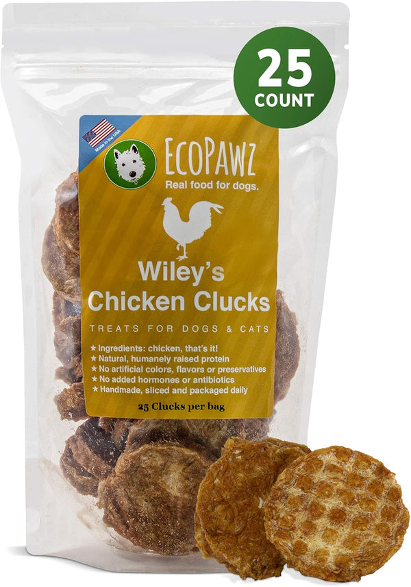 Wiley's Chicken Clucks Pet Treats | All Natural Pet Treats for Dogs | Grain Free Dog Treats Made in USA | Natural