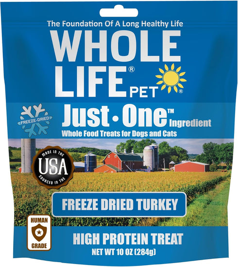 Whole Life Pet Just One Turkey Dog and Cat Value Packs, Human Grade Freeze Dried, One Ingredient, Protein Rich
