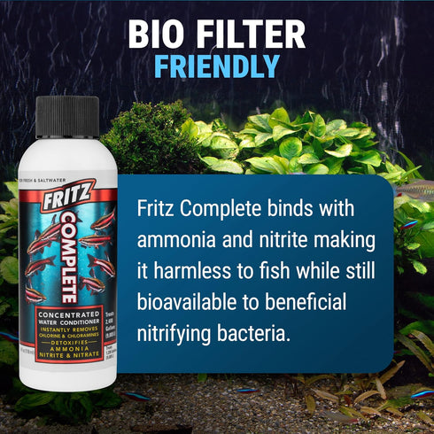 Fritz Complete Water Conditioner/Tap Water Dechlorinator, 4 oz, Instantly Detoxifies Chlorine, Heavy Metals