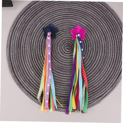 Garneck 1 Pair Colorful Bicycle Handlebar Ribbon Tassel Streamers for Kids Scooter Bike Accessory