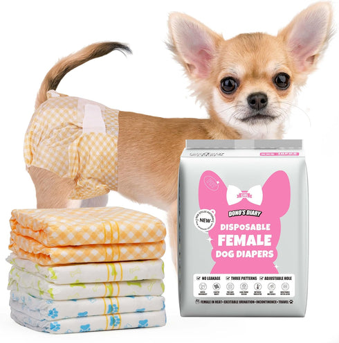 Dono Disposable Dog Diapers Female with Wetness Indicator, Disposable Doggie Diapers for