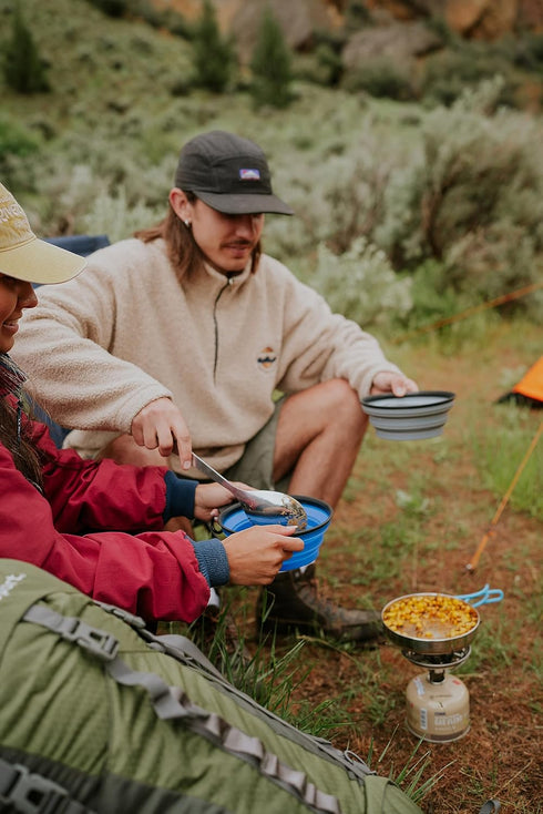 Stansport Collapsible Silicone Travel Bowls, 2 Pack in Grey and Blue, Large Size