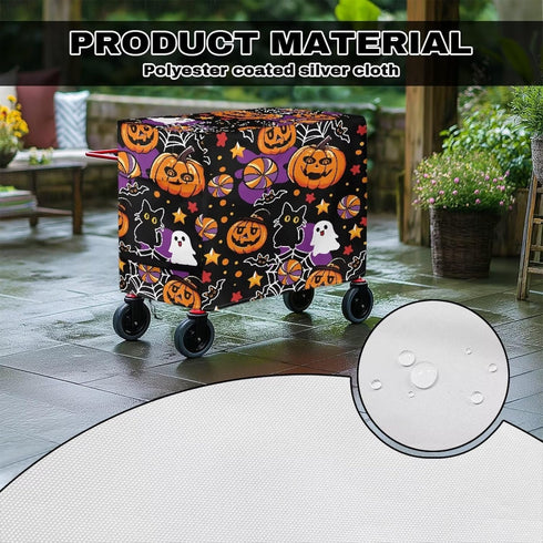Sarogrorin 80qt Rolling Cooler Cart Cover with Adjustable Drawstring Heavy Duty Durable Outdoor Cooler Cover for Party