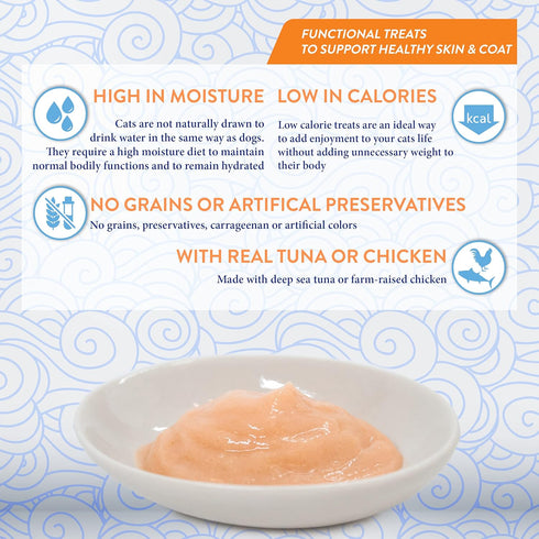 INABA Churu Tuna Recipe Cat Treats, Lickable Purée with Omega Oils, Taurine, Green Tea, 0.5 Ounces Each - 12 Tubes