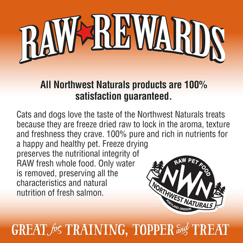 Northwest Naturals Raw Rewards Freeze-Dried Salmon Treats for Dogs and Cats - Healthy, 1 Ingredient, Human Grade Pet
