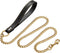 4.3 FT Gold Chain Dog Leash with Comfortable Padded Traffic Handle for Small Medium Large Dogs, Heavy Duty