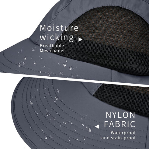 Sun Hat for Men Women with Neck Flap, UPF 50+ UV Protective Wide Brim Hiking Fishing Hat
