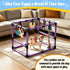 Bullro 8 Hammock Purple Puppy Play Gym with Hanging Toys, Dog Jungle Gym Indoor with and Funny Enrichment Toys, PVC