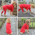 Lovelonglong Four Feet Dog Pajamas, Lightweight Pure Cotton Dog Jumpsuits, Stylish PJS for Large Medium Small Dogs, Red