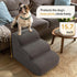 Curved Dog Stairs Ramp for Beds, Couches, and Chair, 15.7" H, 3-Step Non-Slip Pet Stairs for Small Dogs, Deep Grey