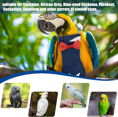 CAIRIAC 1PCS) Adjustable Parrot Diaper, Parrot Clothes for Birds, Parrot Diaper Bird Flight Suit, Bird Diaper Harness