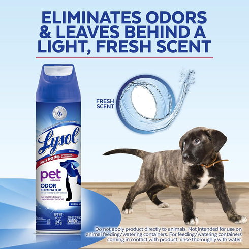 15oz (Pack 3) Lysol Pet Odor Eliminator Spray, Sanitizing and Disinfecting Spray for Pet Odors