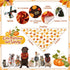 Huhumy 100 Pcs Thanksgiving Fall Dog Bandanas Bulk Autumn Pet Scarf Triangle Dog Neckerchief Bibs Adjustable Washable